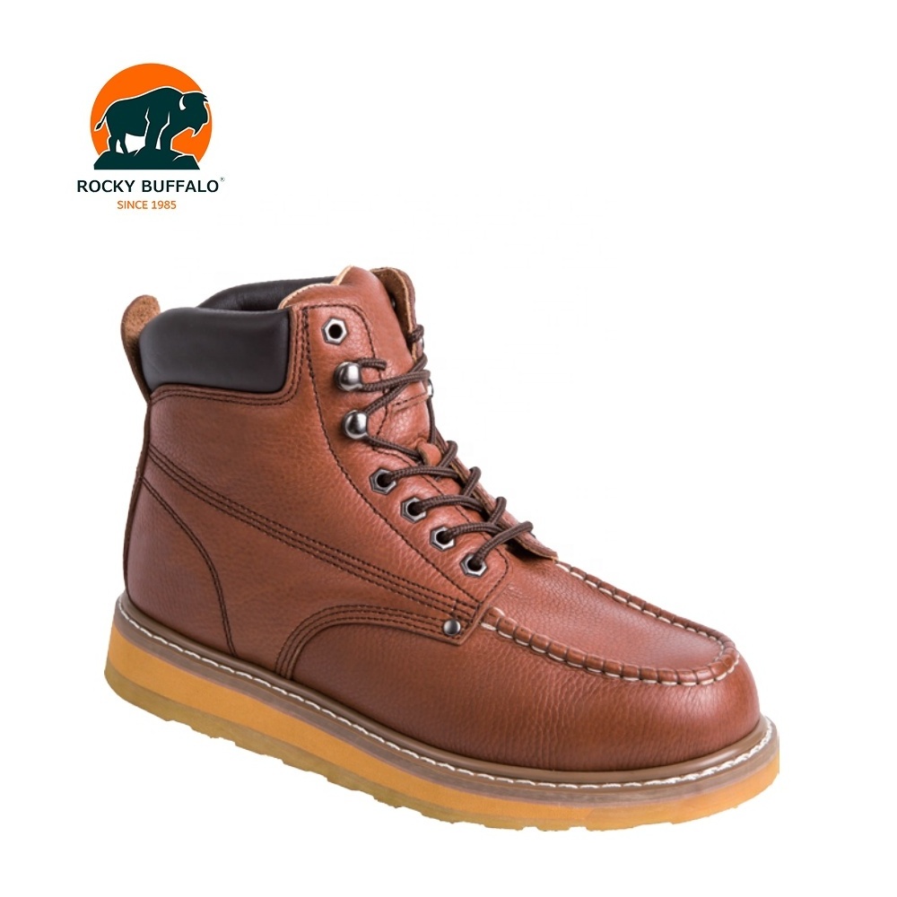 Rocky Buffalo Milled Leather Leather Lning Goodyear Woodland Safety Boots Goodyear