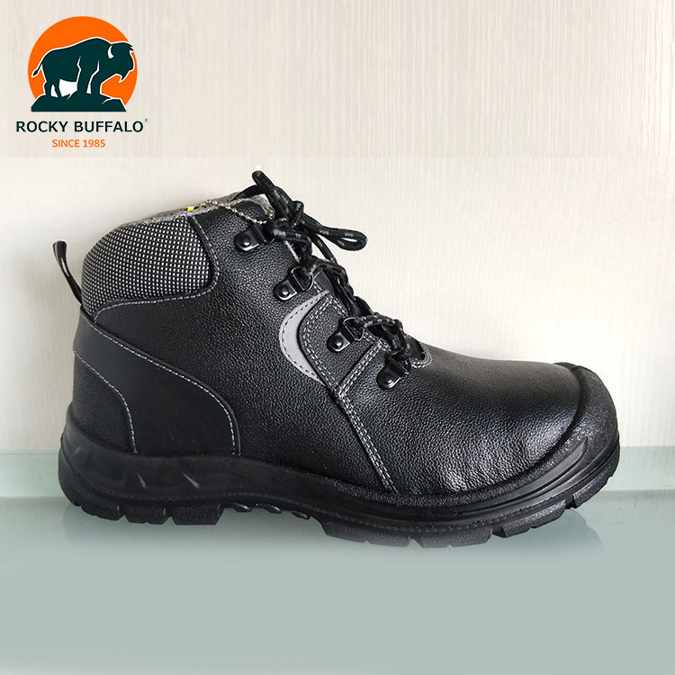 PU Sole Middle Cut Safety Footwear CE S1 S3 Cow Leather High Heel Steel Toe Sturdy Black Inserts With Competitive Price