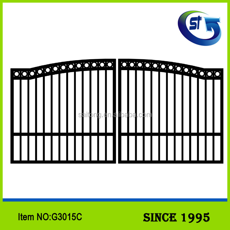 New design metal Gate,entrance gate,wrought iron double open swing gate G3015C