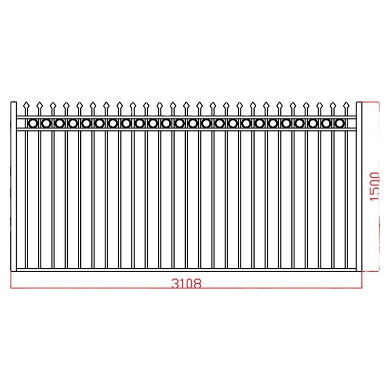 High Quality Cheap Custom HDG Steel Tube Fence Galvanized Iron Wrought Fence Gate