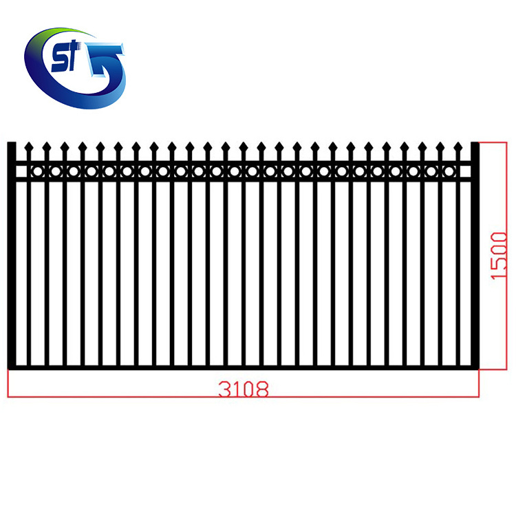 High Quality Cheap Custom HDG Steel Tube Fence Galvanized Iron Wrought Fence Gate