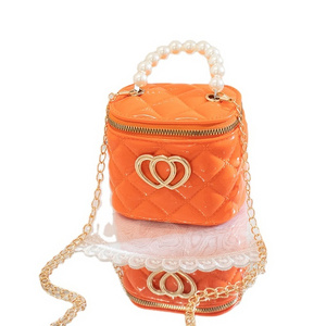 Jelly Handbags Wholesale 2023 Girls Rainbow Cute bucket Crossbody  Handbag Female Pearl handle women Mini Bags Handbags