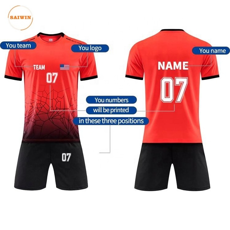 Wall Crack Soccer uniform set fully sublimation soccer kit with custom design and logo soccer jersey football wear