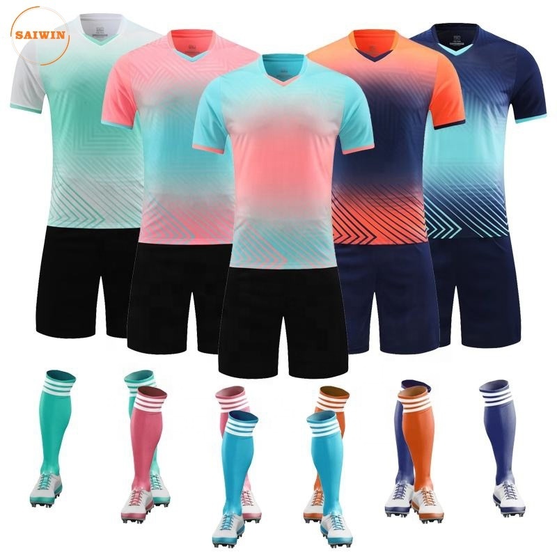 Custom top quality quick dry football jersey Soccer Wear Uniform Sublimation  For Clubs dark blue soccer jersey