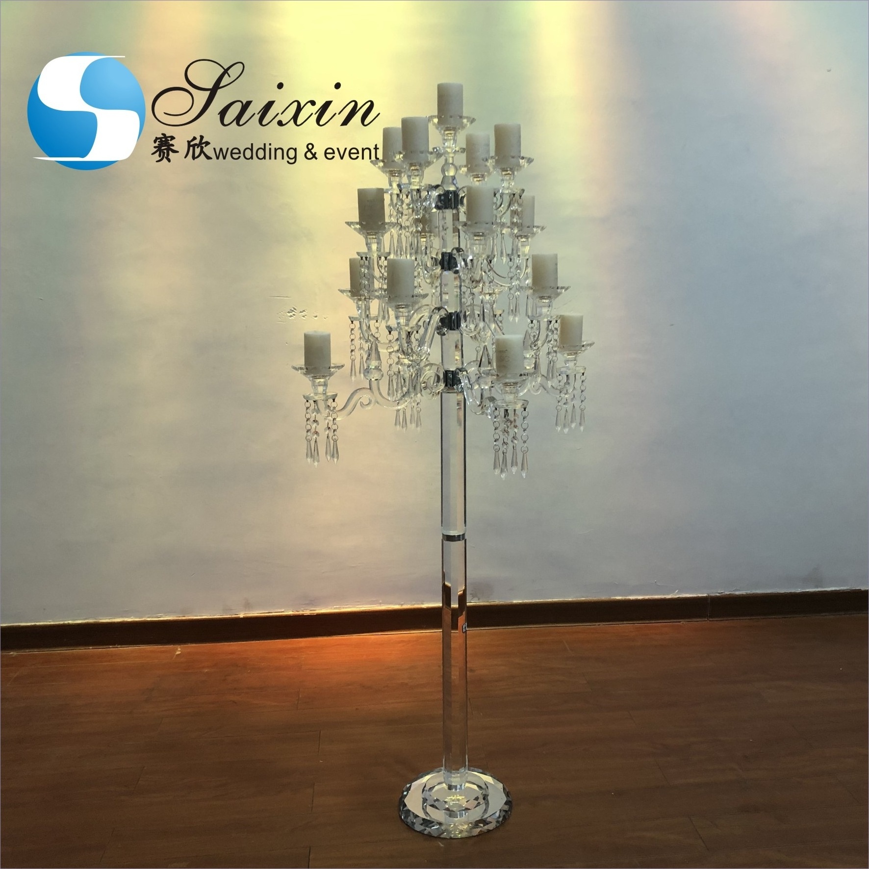 ZT-183 Gorgeous 17 arms wedding decor large candelabra votive candle holders