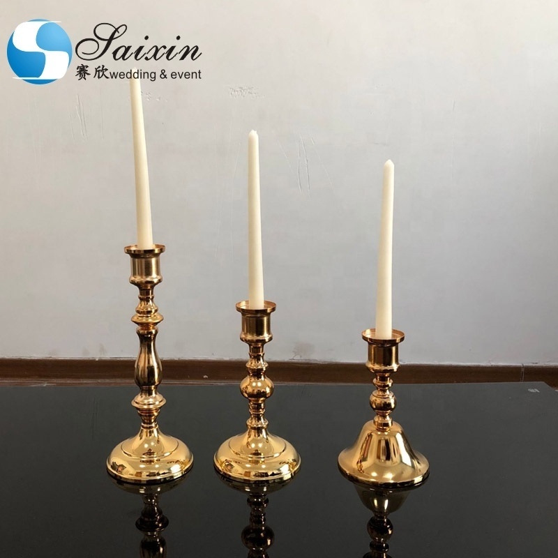 ZT-540 wholesale dining table gold metal candle holder centerpieces