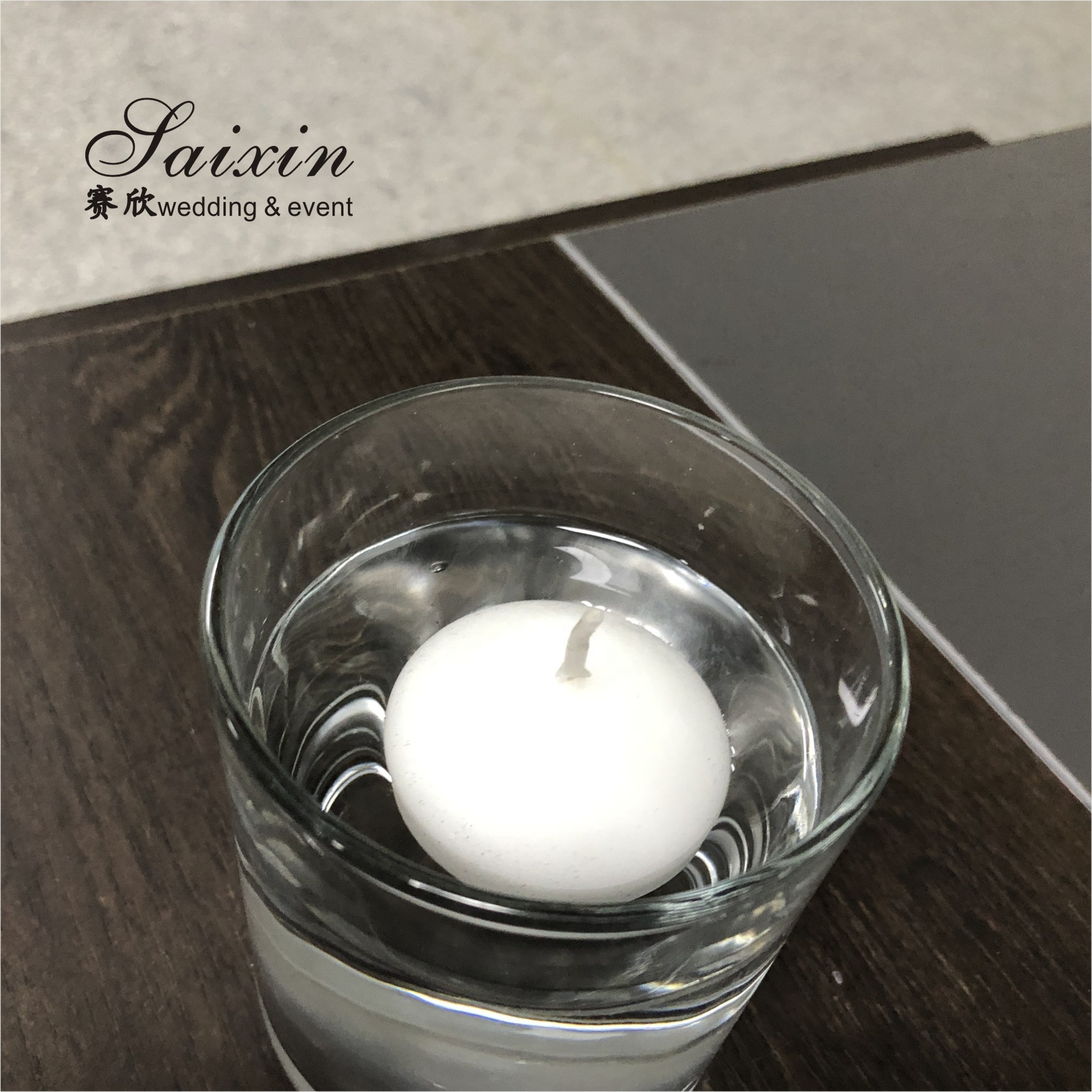 Hot sale 4.5cm real wax water activated floating candles for wedding decoration centerpiece candle holders