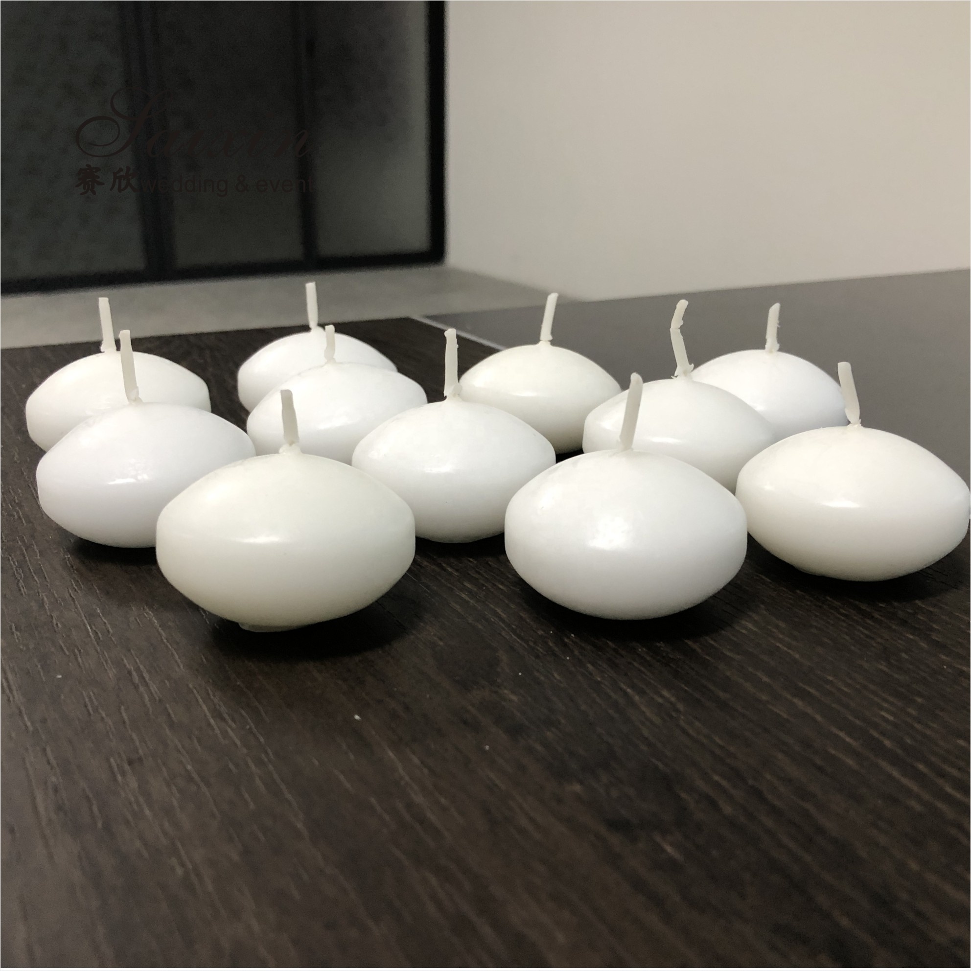 Hot sale 4.5cm real wax water activated floating candles for wedding decoration centerpiece candle holders