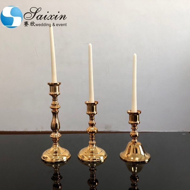 ZT-540 wholesale dining table gold metal candle holder centerpieces