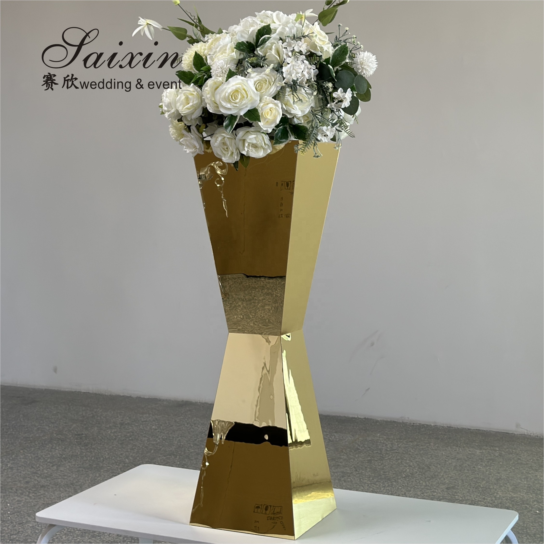 New Design Wedding Decor Centerpiece Gold Stainless Steel Flower Stand