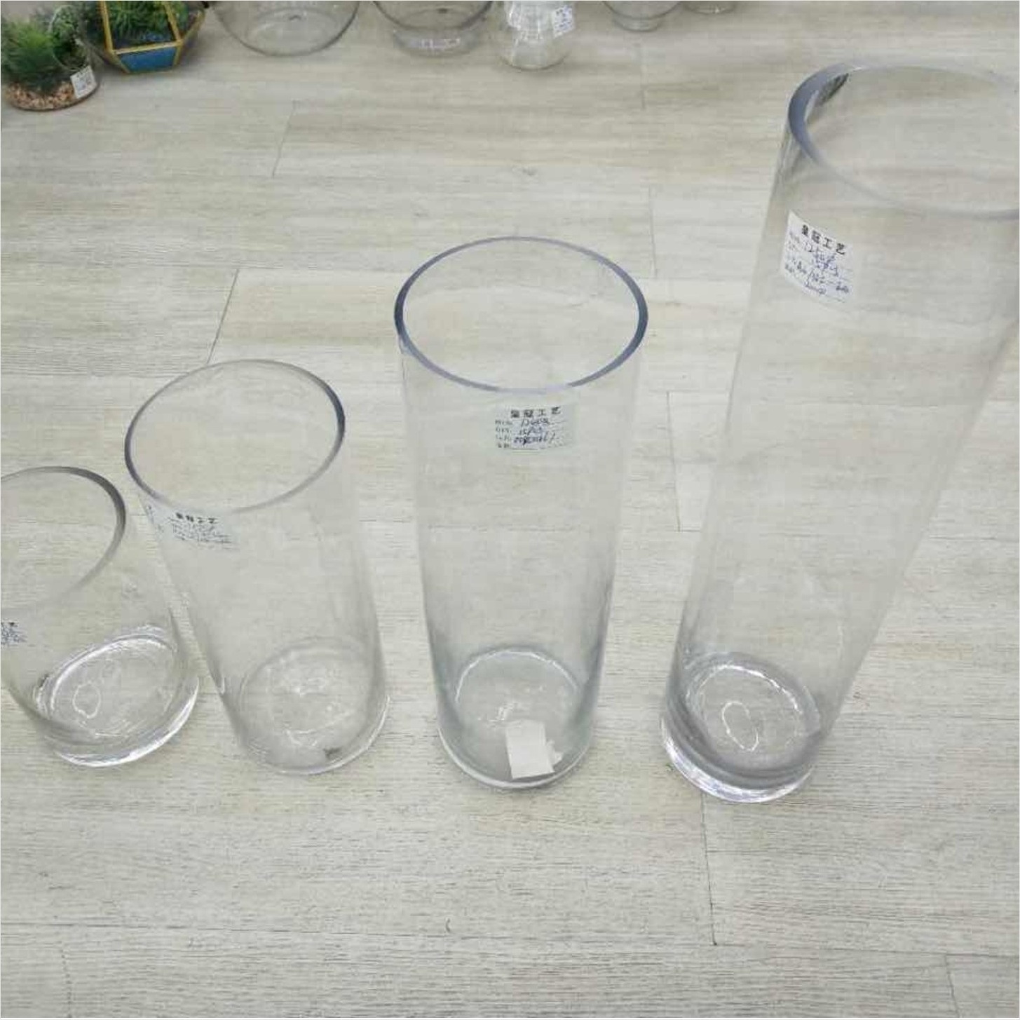 Wholesale cheap wedding decoration different height glass cylinder vase