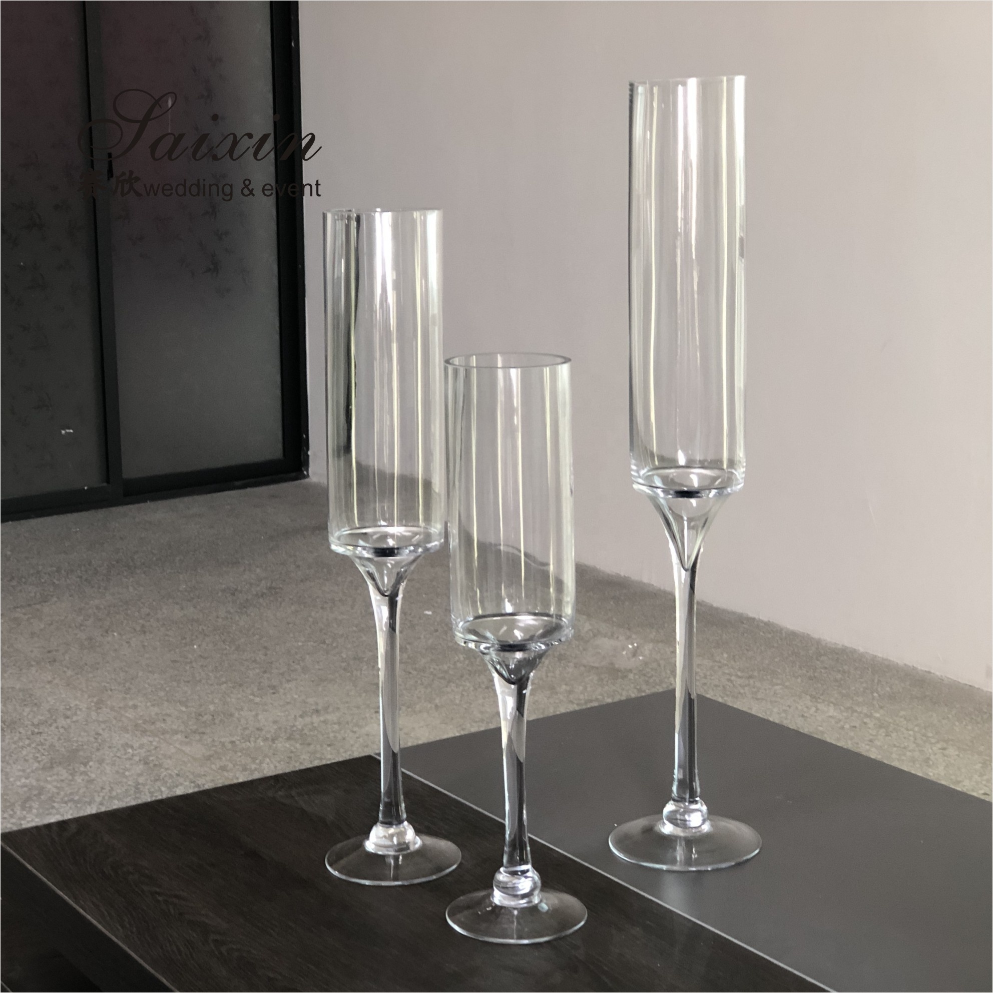 ZT-007T Set long stemmed floating candle glass holder for Wedding Centerpieces