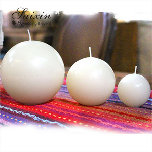 Wedding Party Home Table Decoration Big Paraffin Wax Ball Shape Round Candles