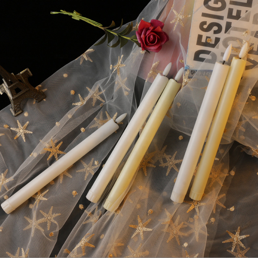 Classic Battery Electric Wick Light Taper LED Candles For Christmas Wedding Decorative