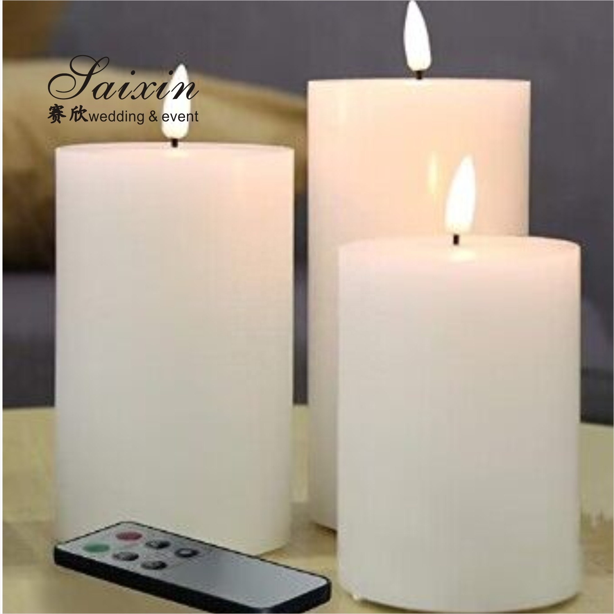 Factory Wholesale  good quality different size LED pillar candles  for party