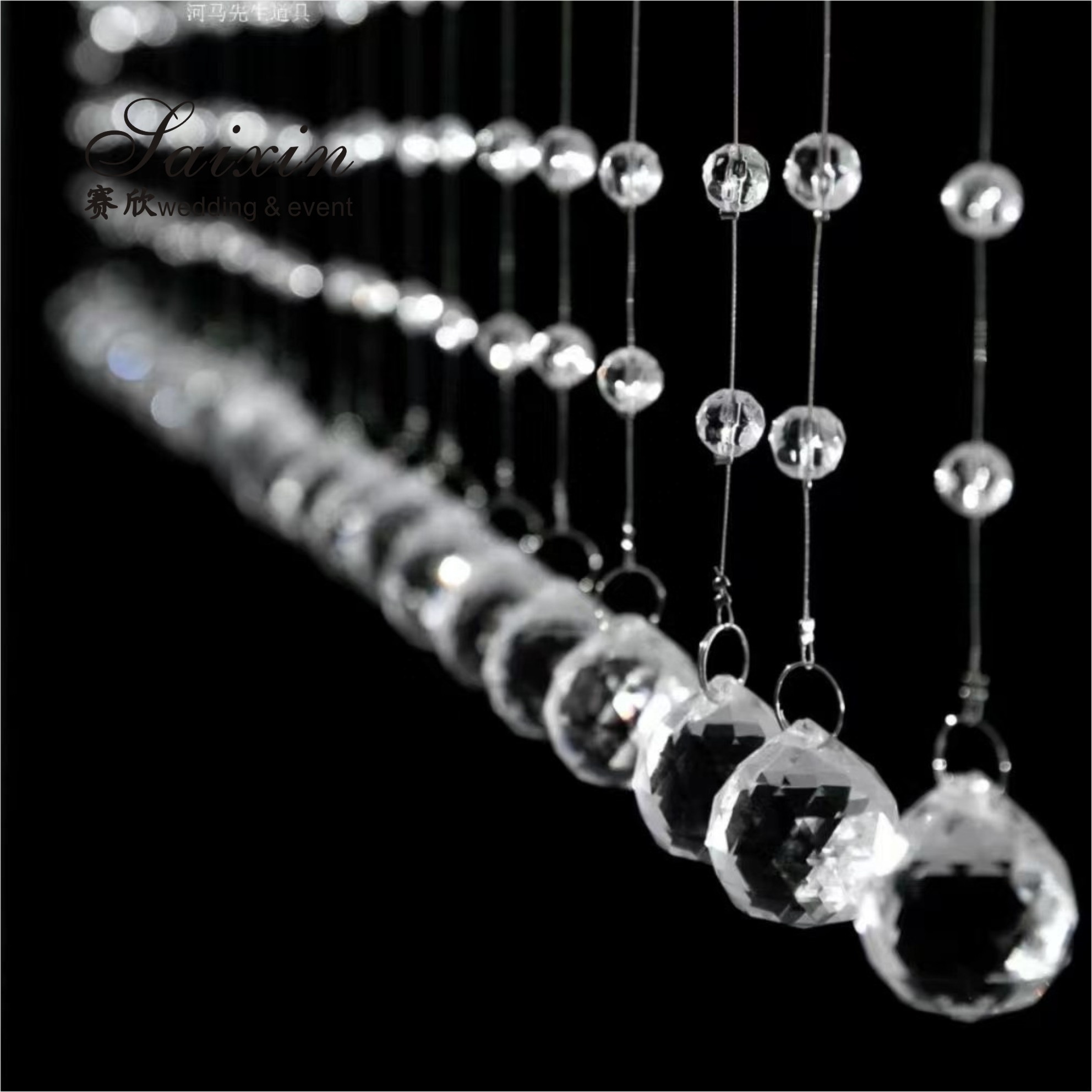 Hot Sale Christmas Decoration Hanging Crystal Bead Wire String For Events