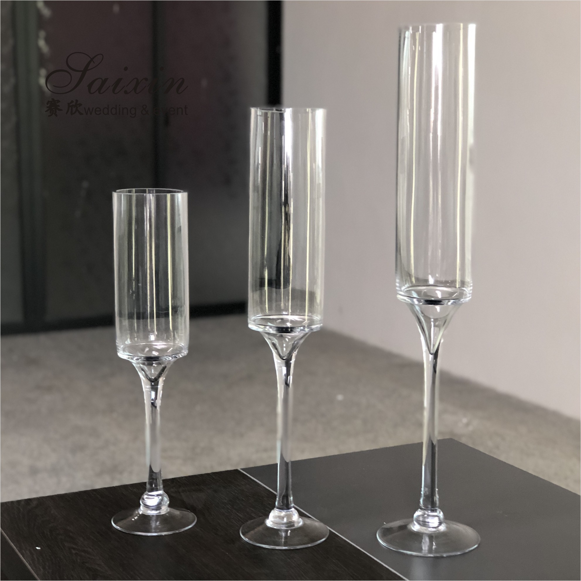 ZT-007T Set long stemmed floating candle glass holder for Wedding Centerpieces