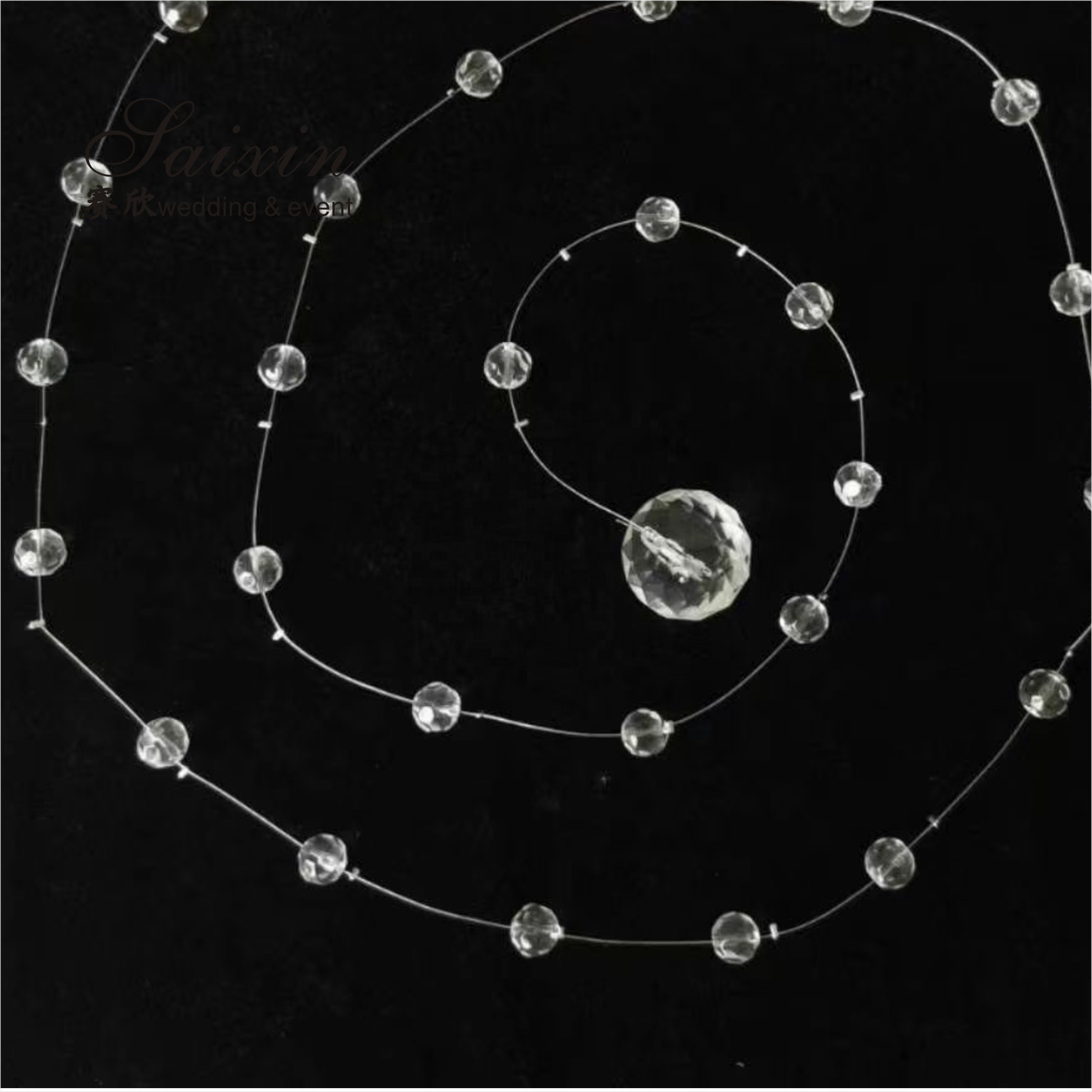 Hot Sale Christmas Decoration Hanging Crystal Bead Wire String For Events