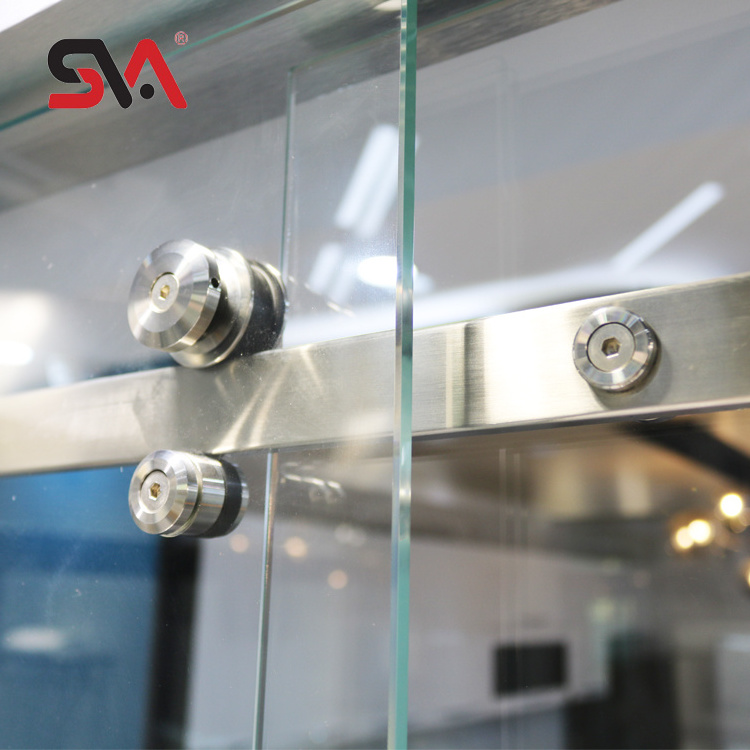 SVA-0001 Square Pipe Stainless Steel Frameless Shower Room Enclosure Glass Slider Kit Fitting Shower Sliding Glass Door Hardware