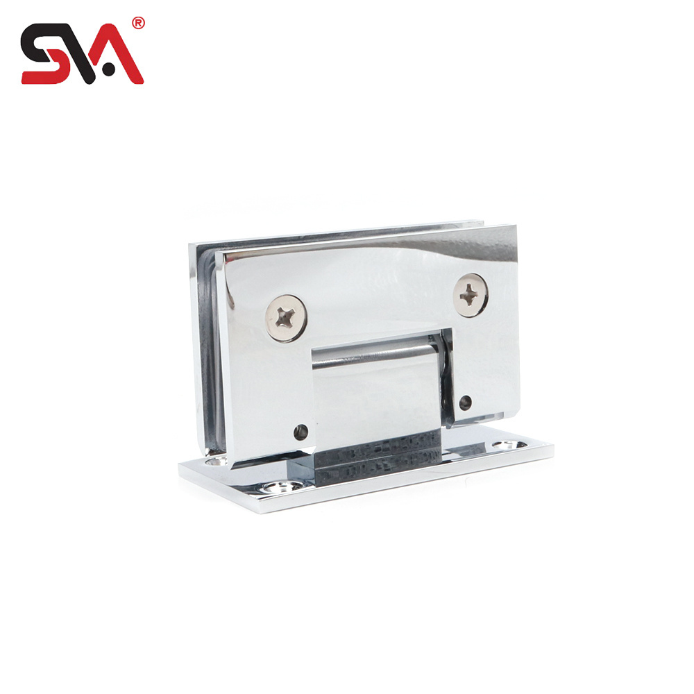 North America Design Bathroom Hardware Adjustable SVA-222CJ Brass Material SUS201 Baseplate Shower Glass Door Pivot Clamp Hinge