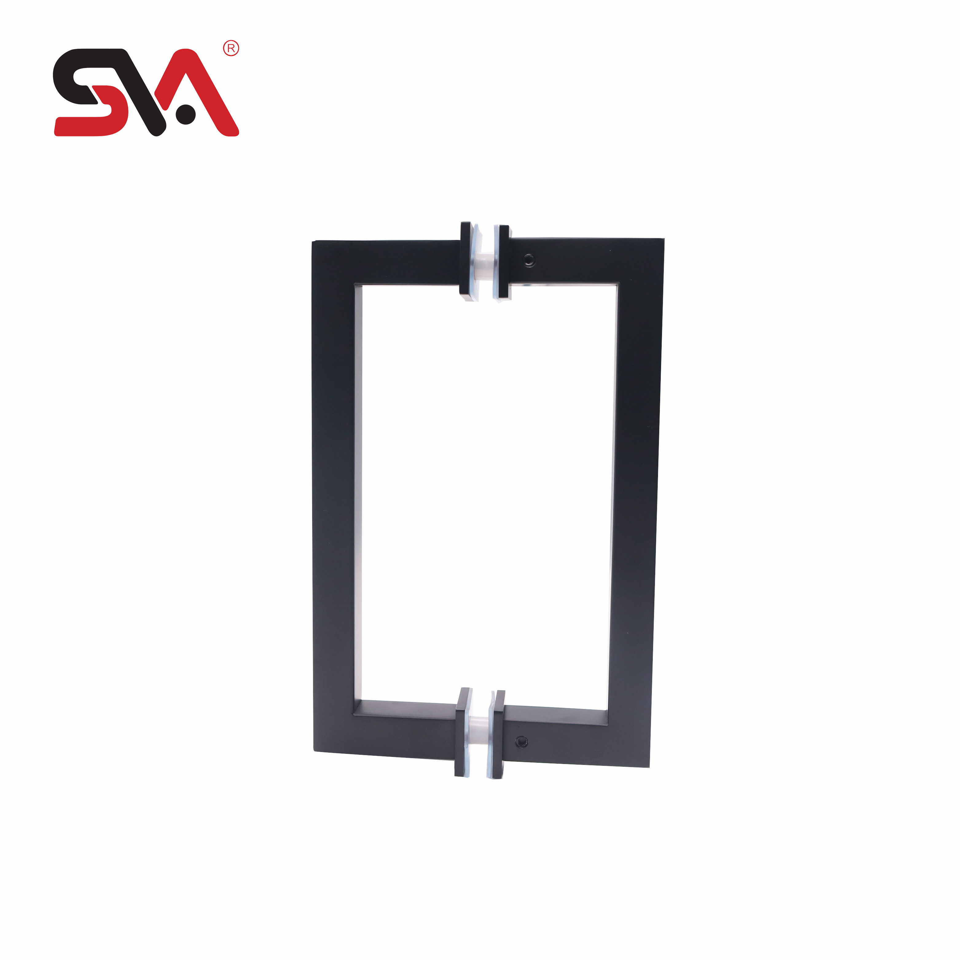 SVA-173 Modern Design Shower Bathroom Hotel Pull Handles Square Tube Matte Black Stainless Steel 304 Glass Door Handles