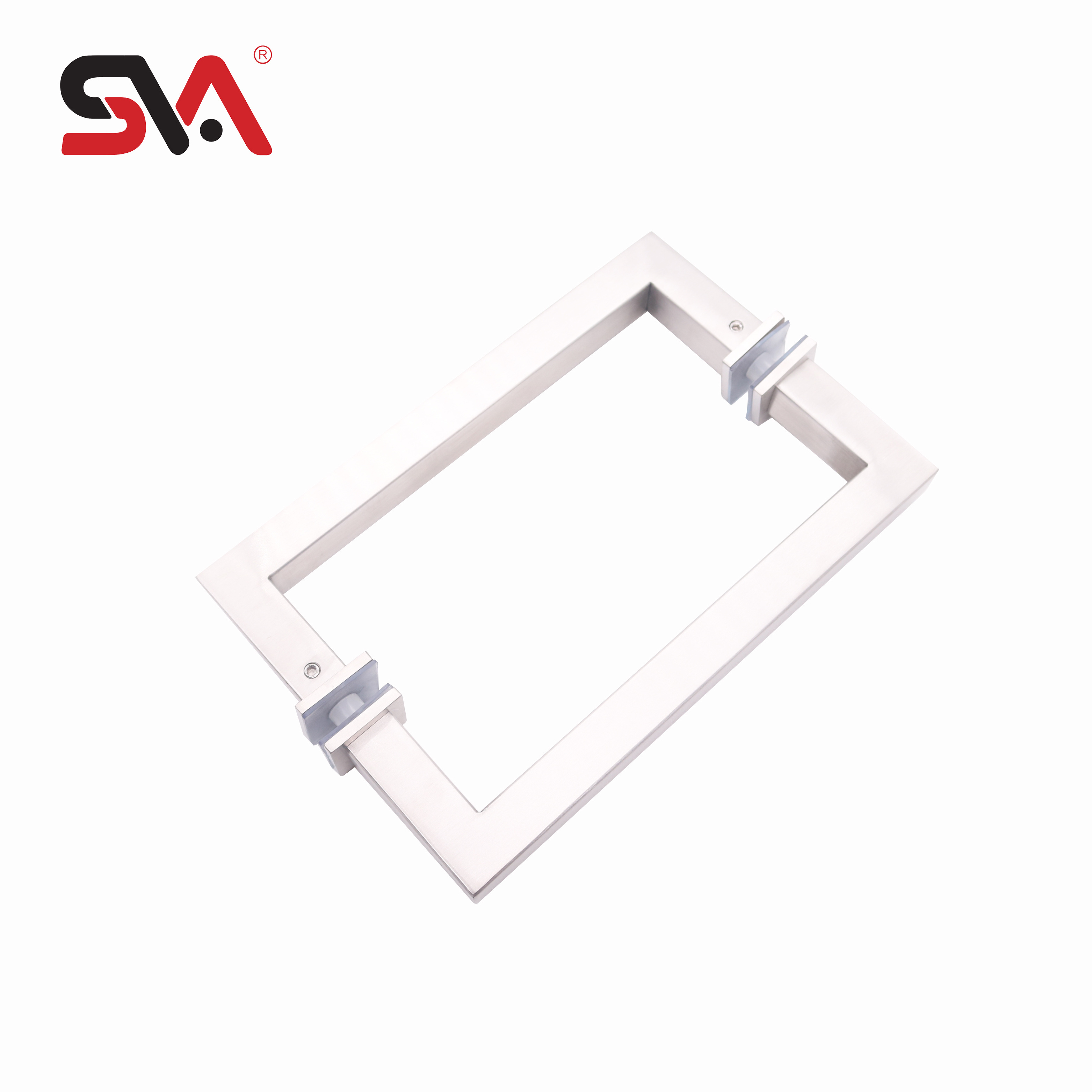 SVA-173 Modern School Shop Hotel Bathroom Shower Nickel Sanding Satin Square Tube Stainless Steel 304 Glass Door Pull Handles