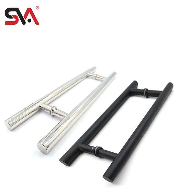 Interior Door Bathroom SVA-174K 500*300mm Customized Black Brass Stainless Steel 304 Shower Glass Door Pull Handles