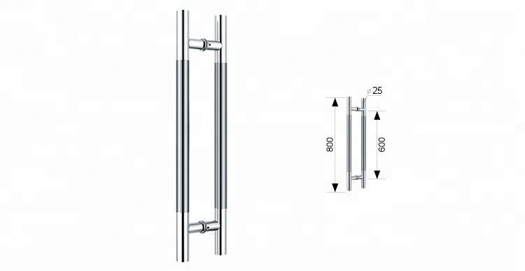 Interior Door Bathroom SVA-174K 500*300mm Customized Black Brass Stainless Steel 304 Shower Glass Door Pull Handles