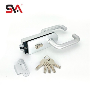 SVA-P365 Customized Hotel Office Shower Semicircular Rectangle Shape Silver Black Gold Aluminium Alloy Glass to Wall Door Lock