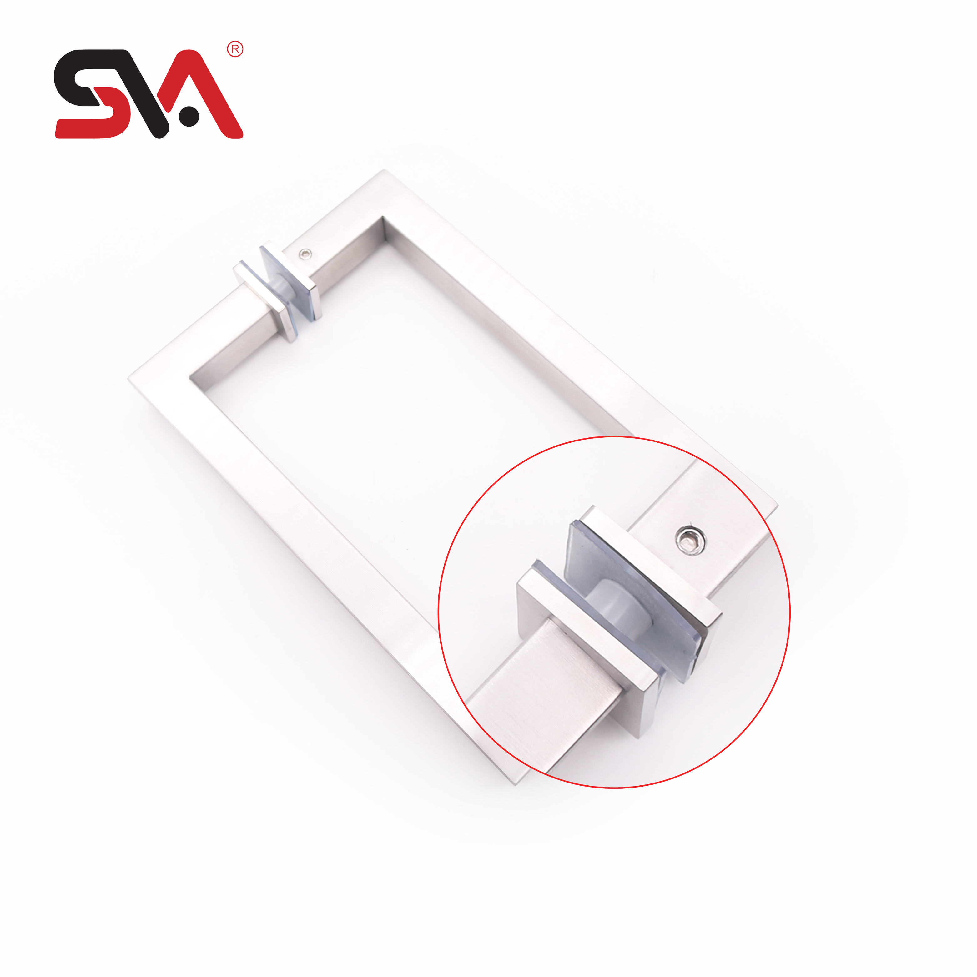 SVA-173 Modern School Shop Hotel Bathroom Shower Nickel Sanding Satin Square Tube Stainless Steel 304 Glass Door Pull Handles