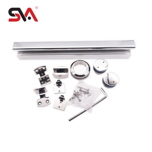 SVA-8011 Modern Stainless Steel Door Hardware with Small Size Door Knob and Aluminum Groove Shower Frameless Sliding Glass Door