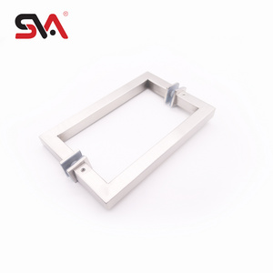 SVA-173 Modern School Shop Hotel Bathroom Shower Nickel Sanding Satin Square Tube Stainless Steel 304 Glass Door Pull Handles