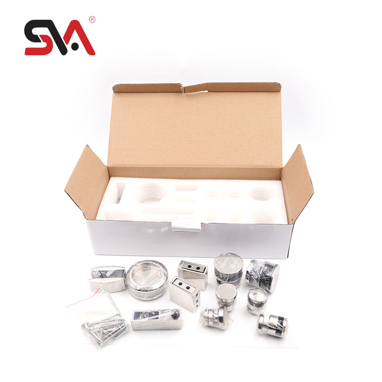 SVA-0001 Square Pipe Stainless Steel Frameless Shower Room Enclosure Glass Slider Kit Fitting Shower Sliding Glass Door Hardware