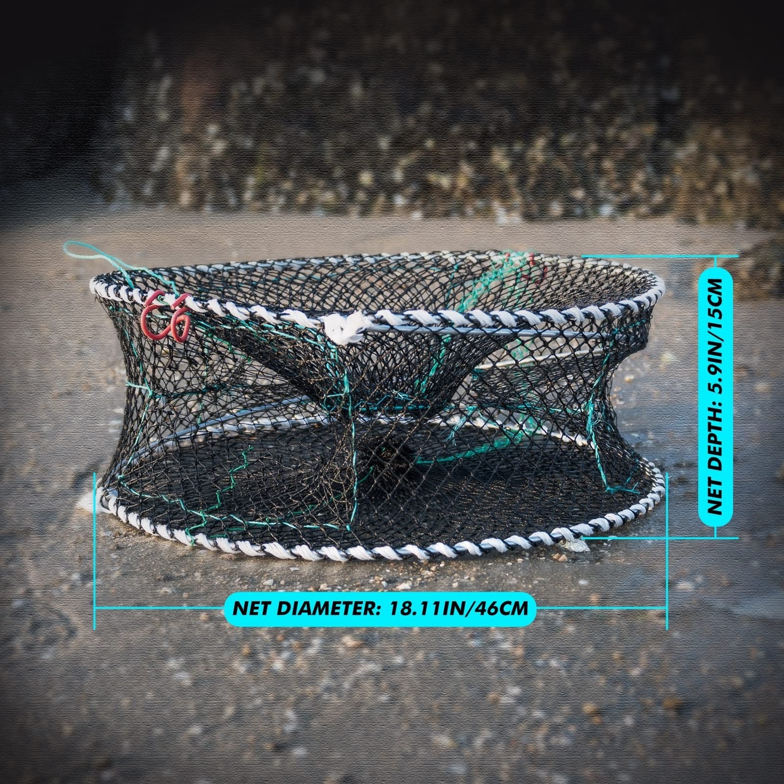 Foldable Sea Polyethylene Fishing Accessories Trap Bait Crab and Lobster Cage Nets for Shrimps Eels Crawfish