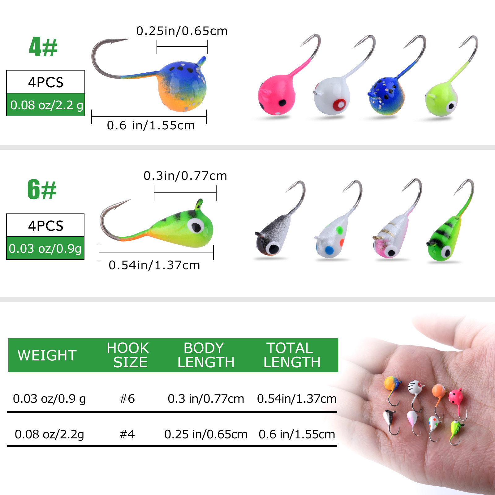 Winter Ice Fishing Lure Jigs Ice Tungsten Jighead