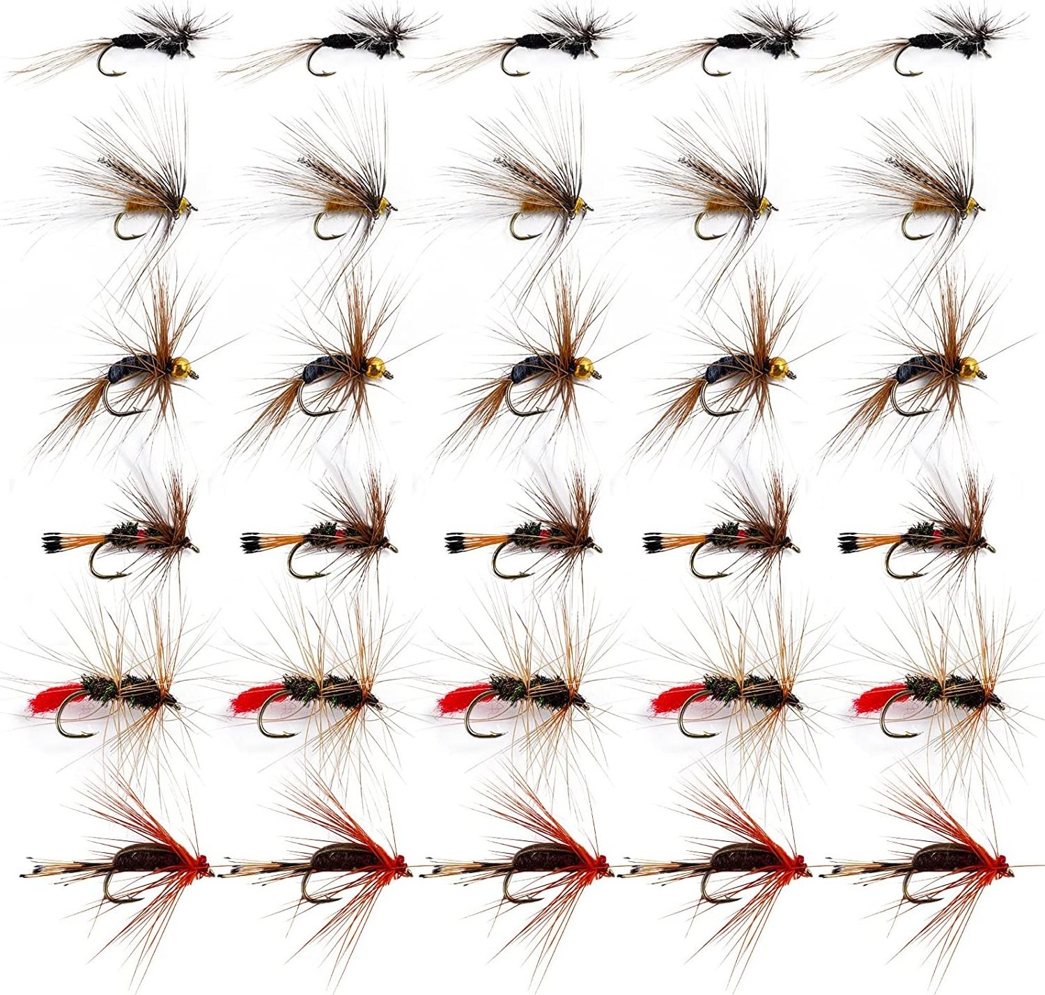 30pcs Fly Fishing Lures Dry Wet Flies Bait for Freshwater Fish