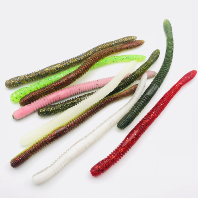 Freshwater Saltwater Soft Plastic Worms Lure Bait for Bass Fishing