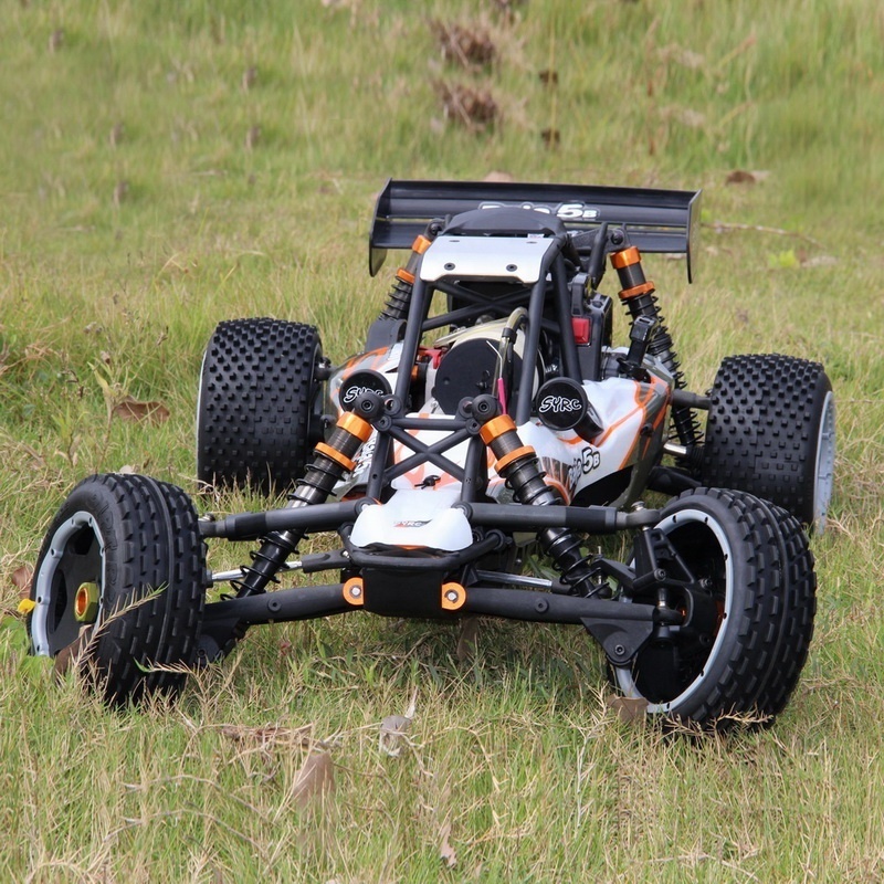 2.4G RC Racing Car 80km/h SY Baja 1/5 5B Gas 2 Stroke Engine Off Road Truck gasoline 30cc with CNC Rear Shock Tower Brace