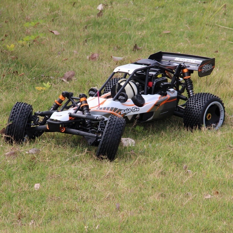 2.4G RC Racing Car 80km/h SY Baja 1/5 5B Gas 2 Stroke Engine Off Road Truck gasoline 30cc with CNC Rear Shock Tower Brace