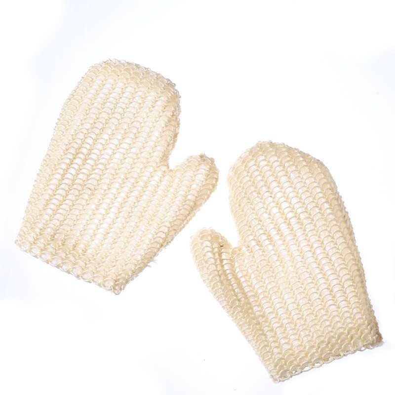 SAIYII 100% Natural  Sisal Fiber Bath Exfoliating Gloves Mitts Bathing Scrubber Remove Dead Skin Shower Exfoliator