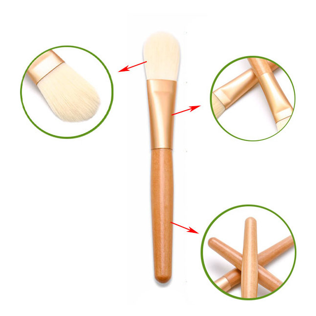 SAIYII Amazon Top Seller Wooden Handle Nylon Face Mask Brush Custom Logo Wood Facial Mask Brush Applicator For Clay Mask