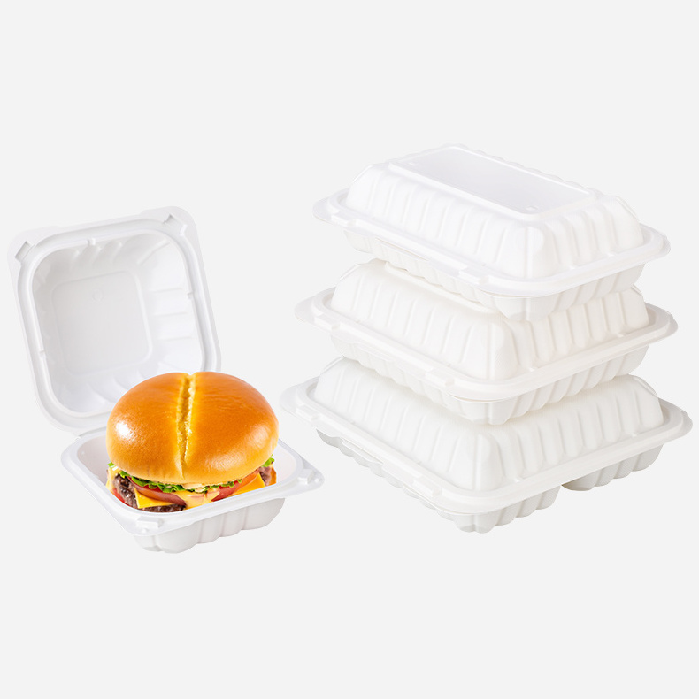 DG High Quality Eco Friendly Takeaway Bento Lunch Box Clamshell 3 Compartment Disposable Fast Food Container