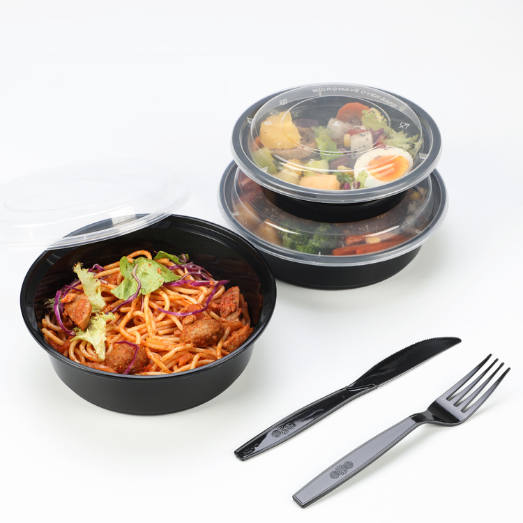 New Microwave Safe 450/700/1000ml Disposable Plastic Salad Bowl