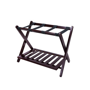 S&J Luxury Shoe Shelf Stable Durable Suitcases Racks Foldable Baggage Holder Eco Wood Luggage Rack Low MOQ