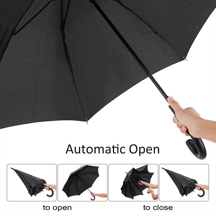 S&J Promotional Wind Proof Custom Folding Quality Construction Cheap Wholesale Customized Logo Printing Black Umbrella