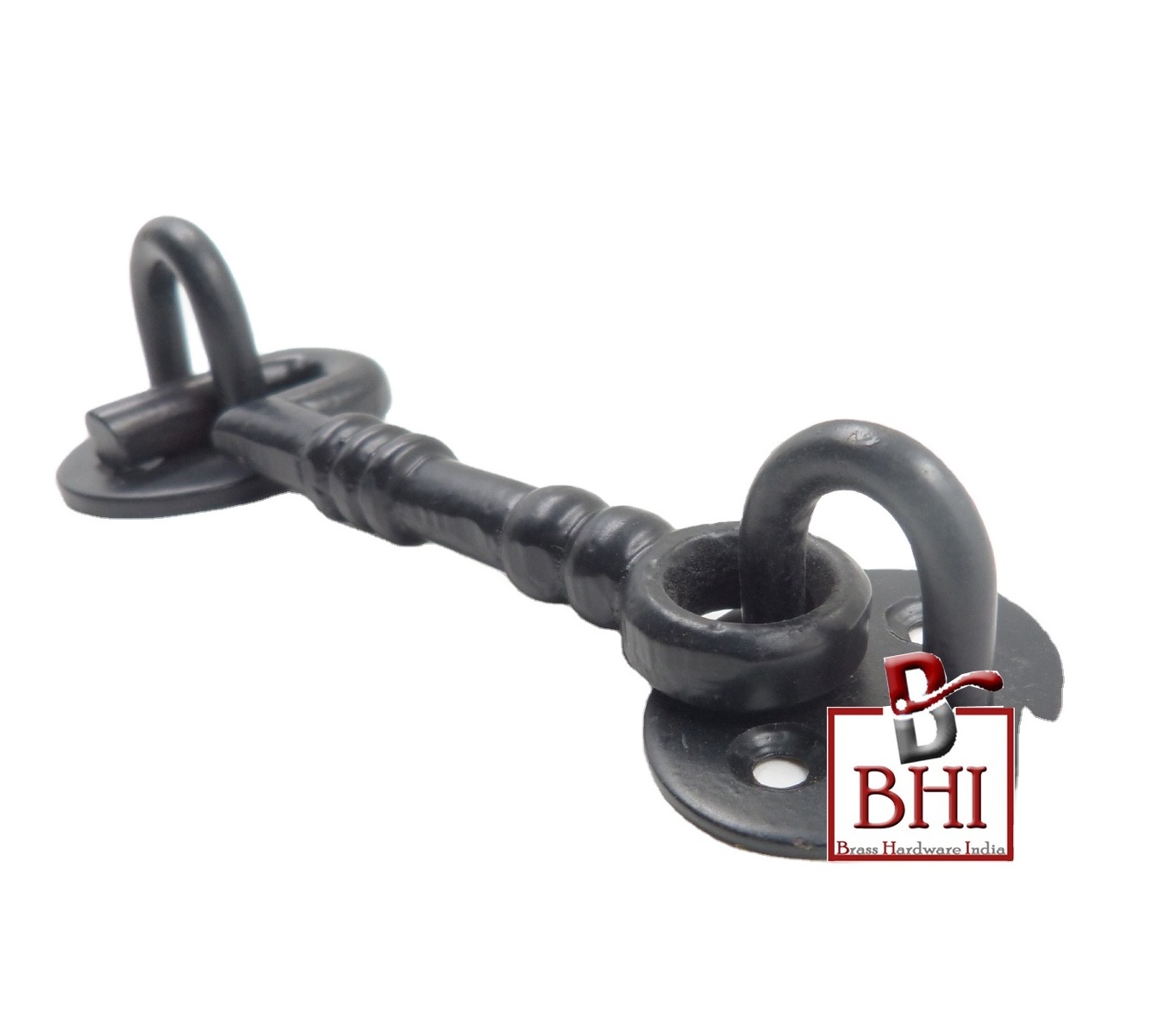 Factory Custom Antique Solid Cast Iron Black Powder Coating Knotted Cabin Hook For Gate