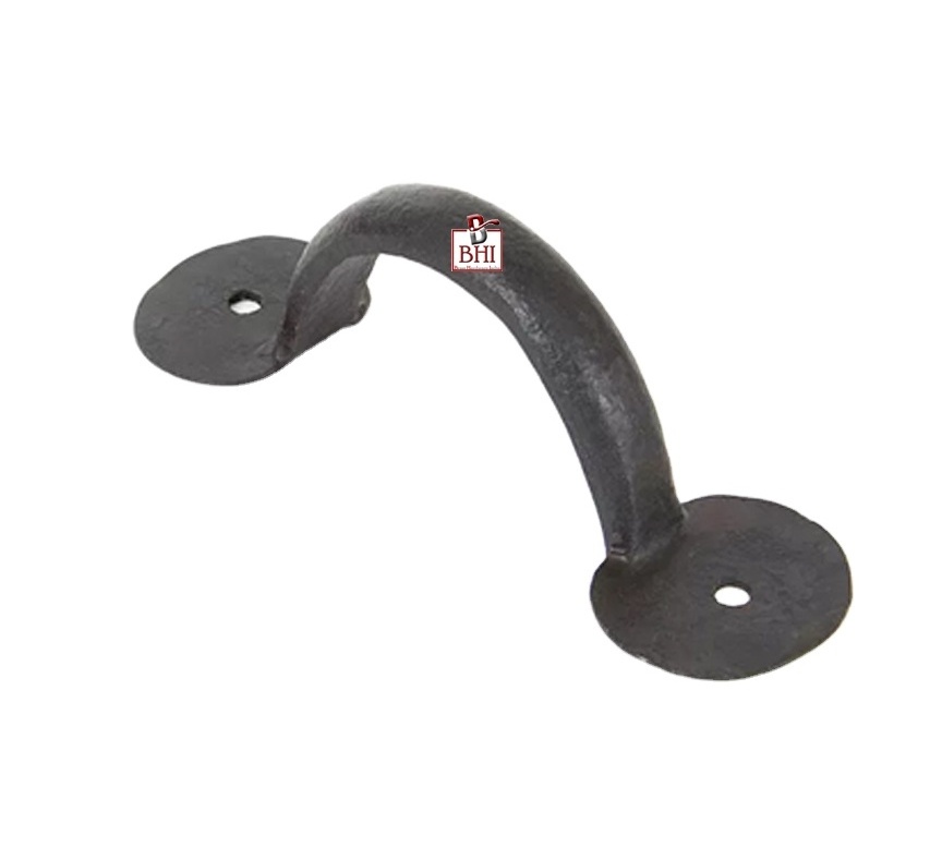 Hand Forged Iron Pull Handles Bean Penny Wrought iron Pull Handle Cusp style Drawer Pull & Cabinet Handle Hand-Forged Iron