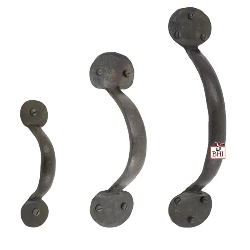 Hand Forged Iron Pull Handles Bean Penny Wrought iron Pull Handle Cusp style Drawer Pull & Cabinet Handle Hand-Forged Iron