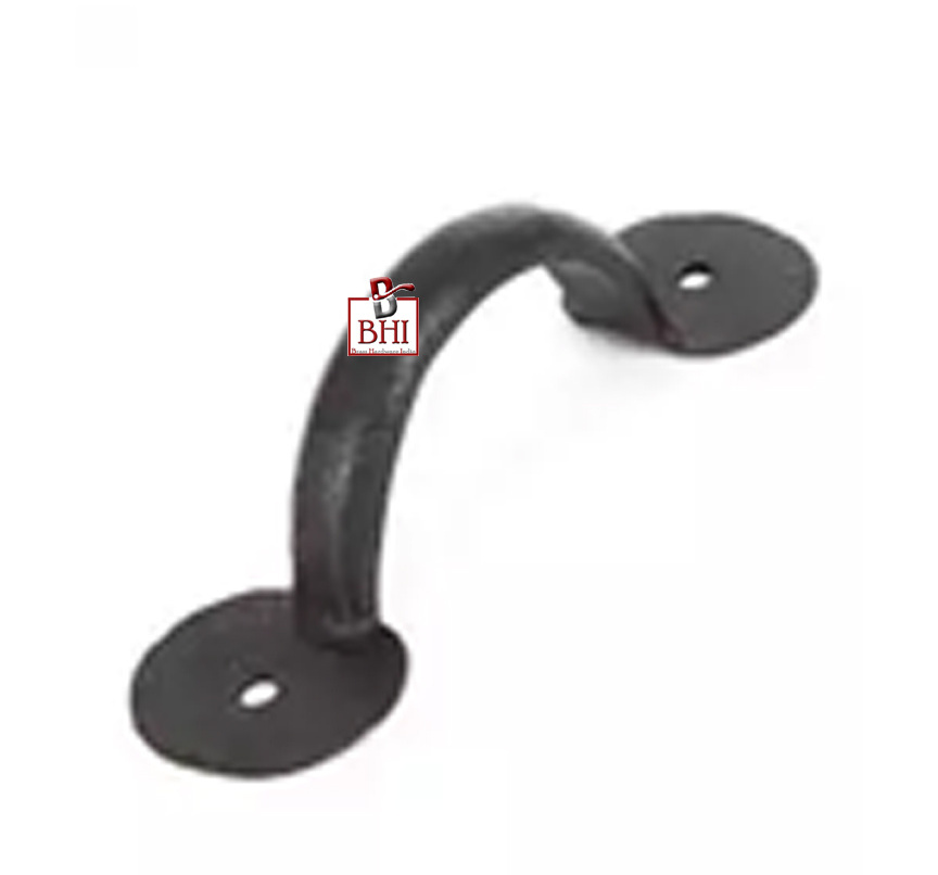 Hand Forged Iron Pull Handles Bean Penny Wrought iron Pull Handle Cusp style Drawer Pull & Cabinet Handle Hand-Forged Iron