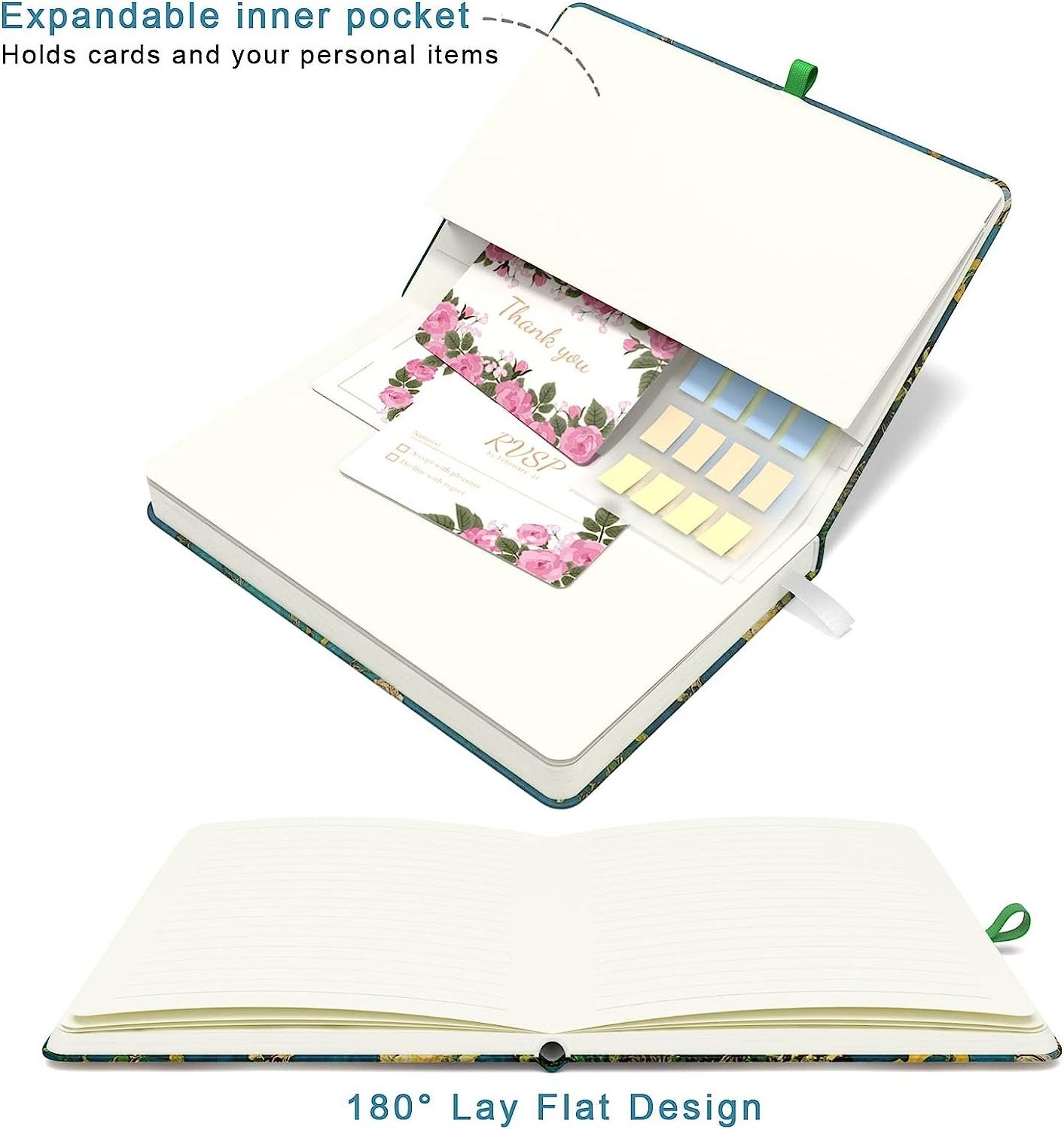 Synthetic Leather Hardcover Mini Pocket Journal A6 Cute Lined Notebook Small Notepad with Pen Holder